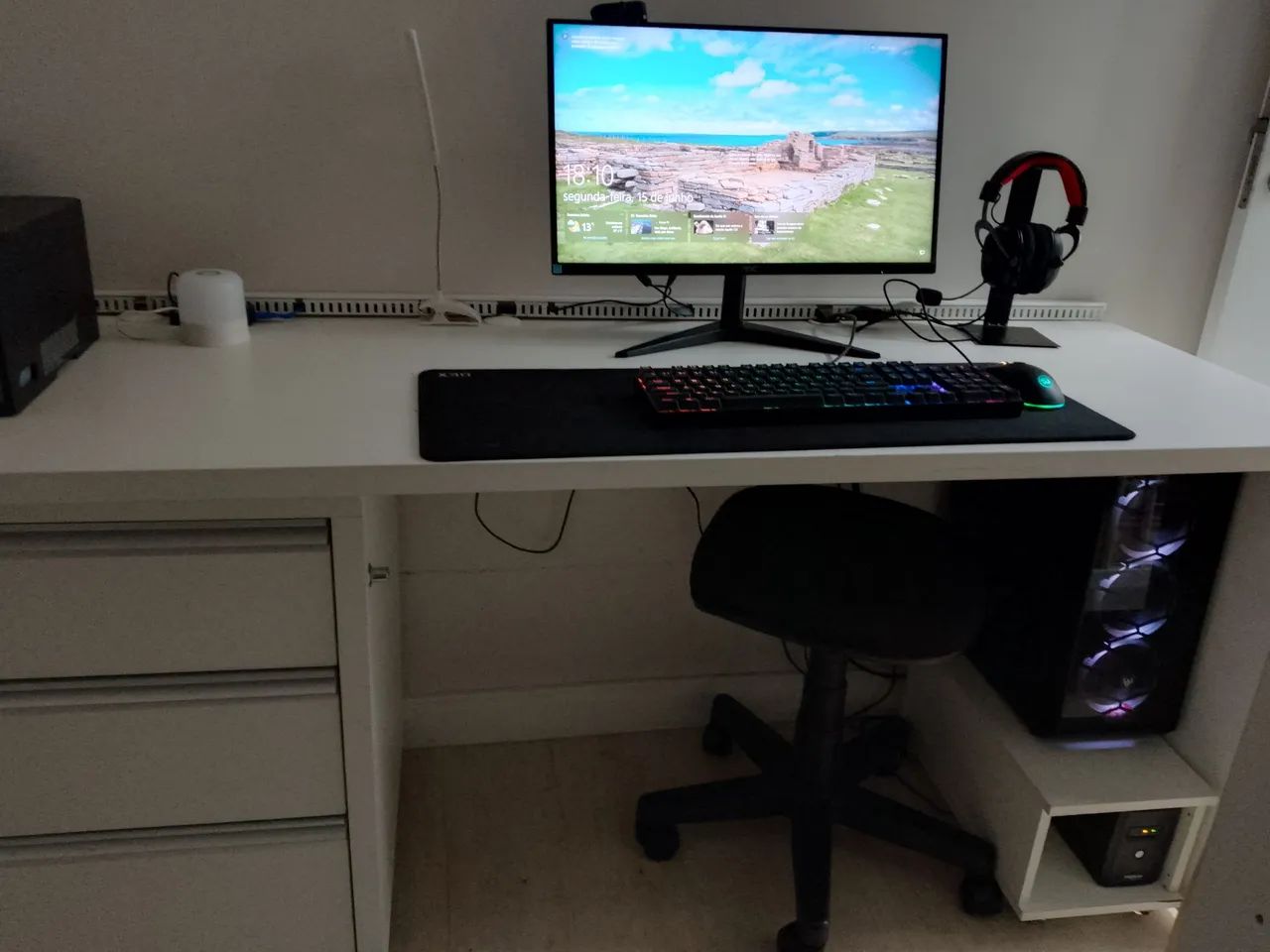 Computador Pc com mesa sob medida, tudo incluso , até o gaveteiro  - Foto 3
