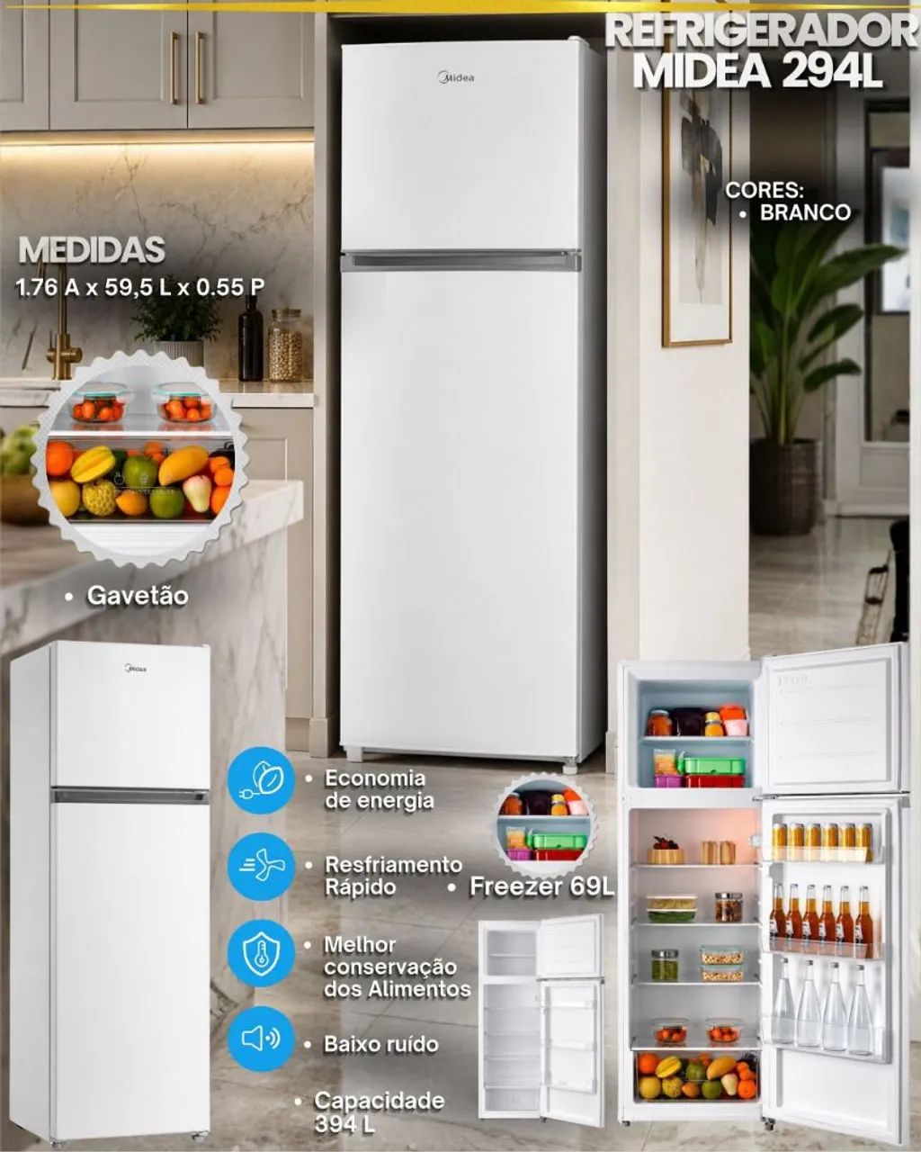 GELADEIRA MIDEA MD-RT411 69L