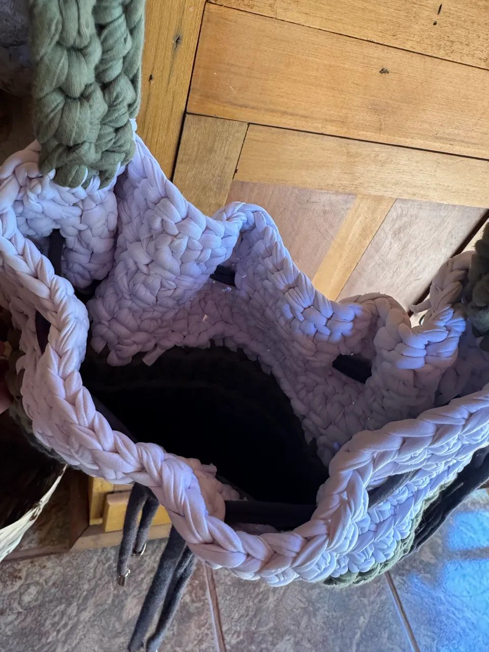 Bolsa saco de crochê  - Foto 3