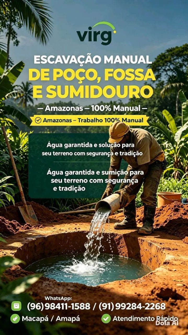 Escavação De Poço Amazonas, Fossa, Sumidouro 