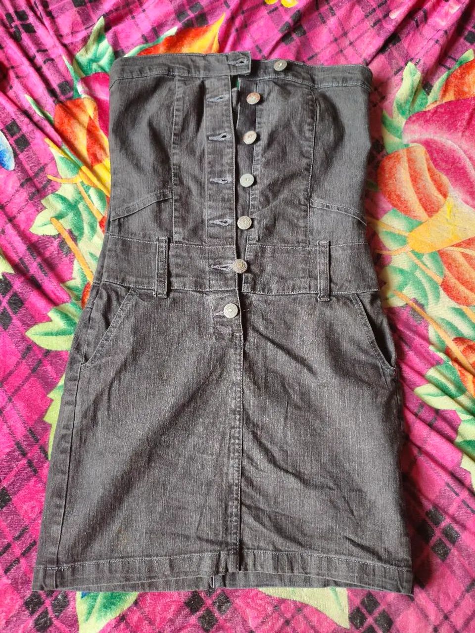Vestido jeans tomara que caia P