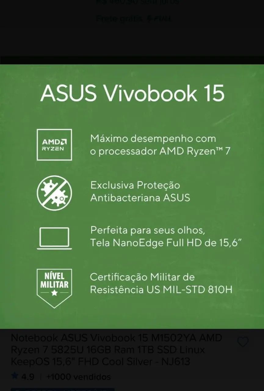 NOTEBOOK ASUS VIVOBOOK 15  - Foto 2