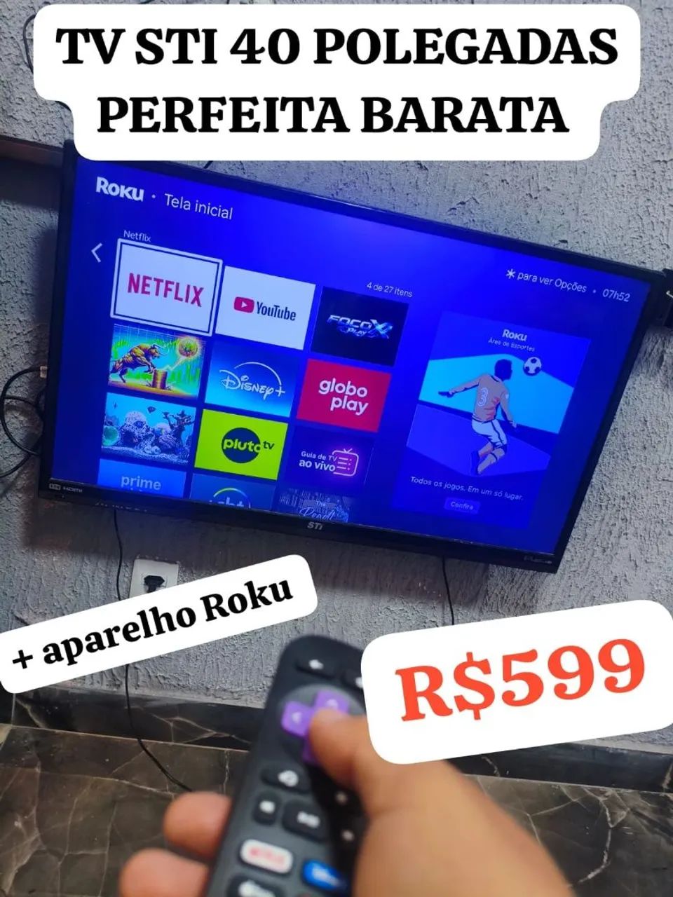 TV STI 40 POLEGADAS PERFEITA BARATA R$599. 