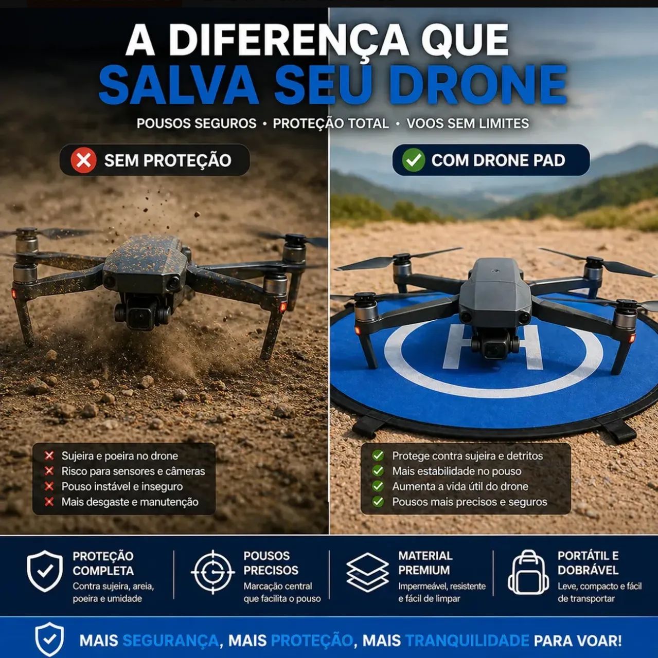 Pista pouso landing pad drone novas  - Foto 3