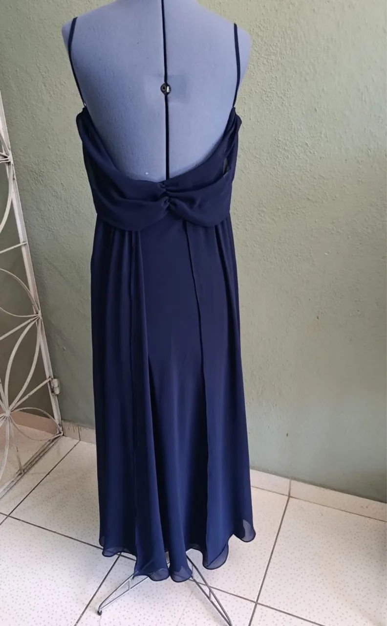 Vestido Longo Azul Elegante - Lindo e Conservado - Foto 4
