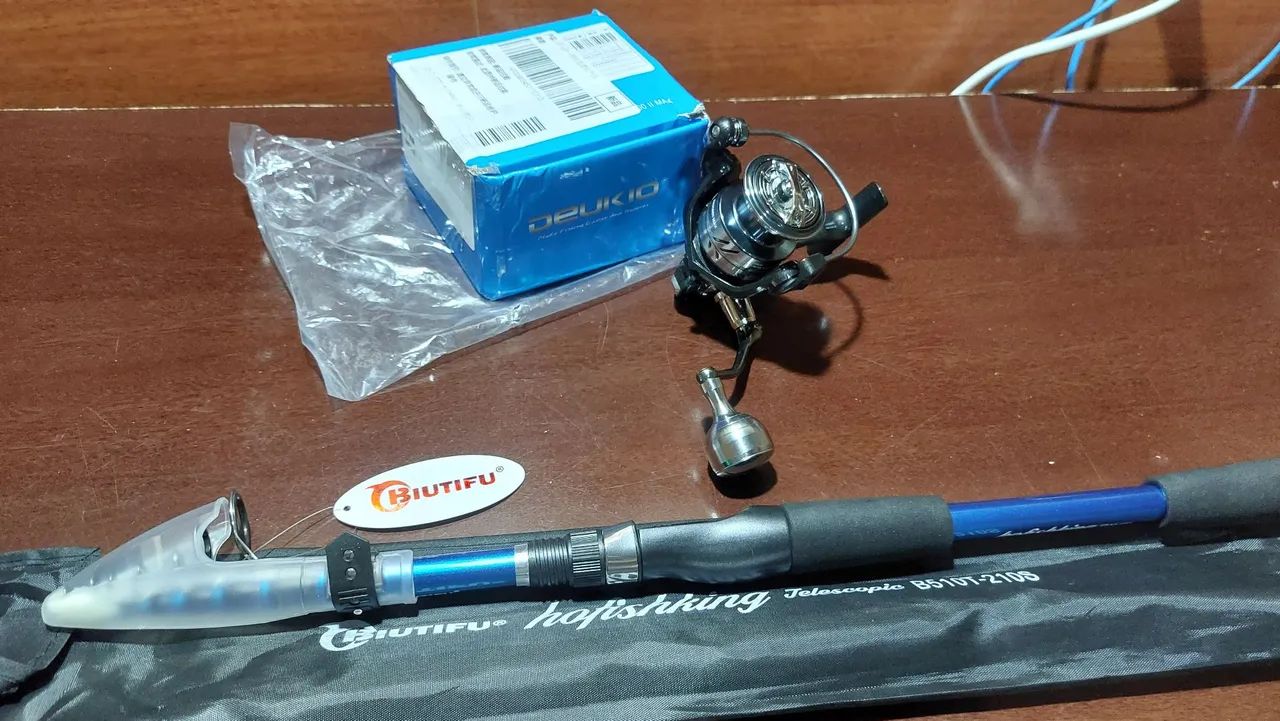 Conjunto de pesca NOVO vara e molinete  - Foto 2