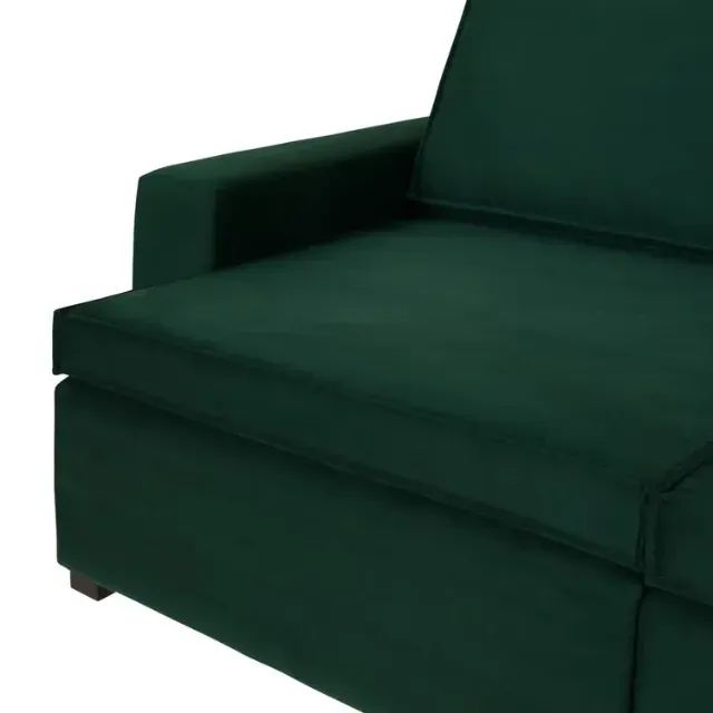 Sofá Retrátil Linho Verde Escuro Lisboa Premium para 3 pessoas - Foto 2