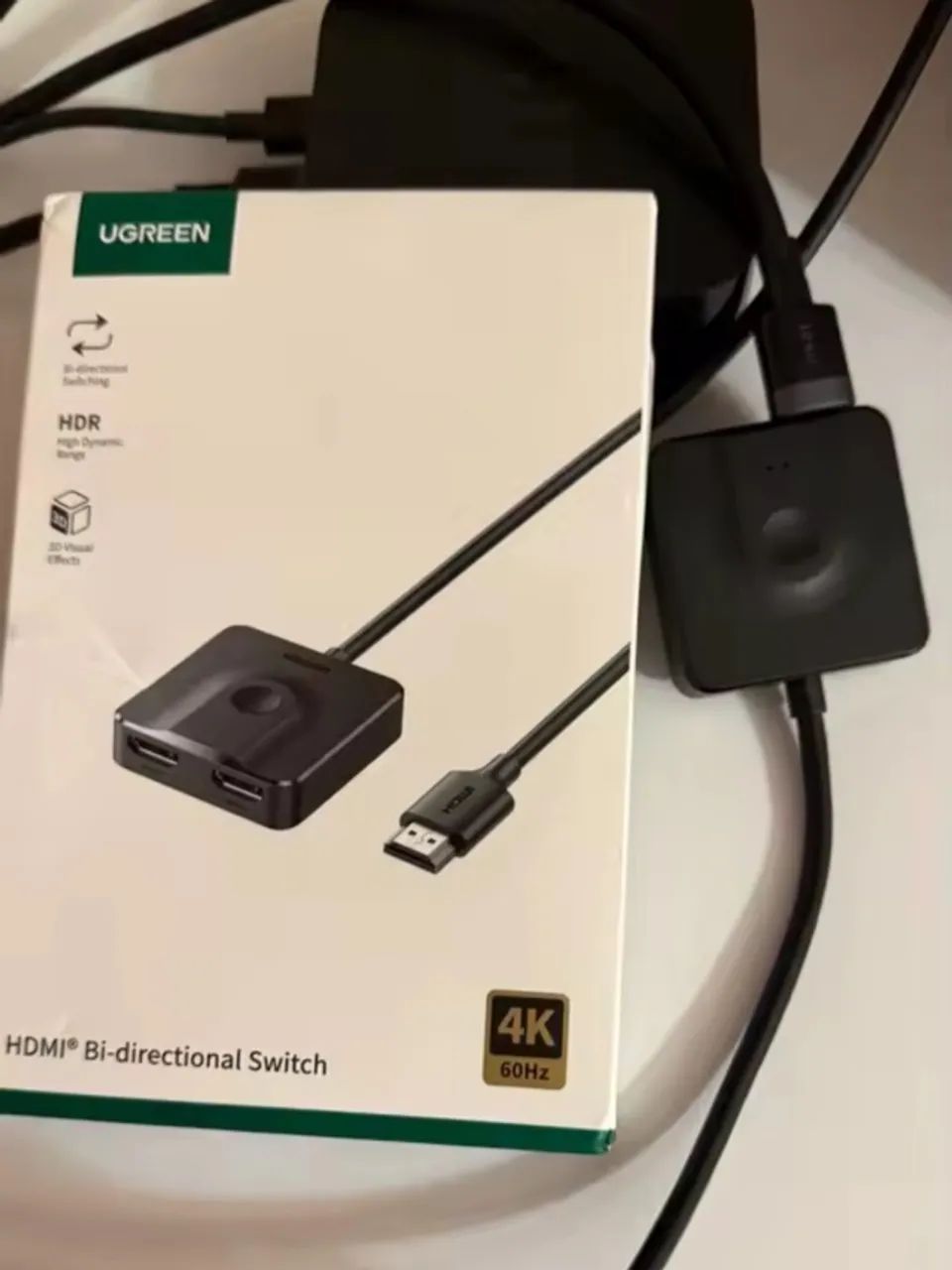 Switch HDMI UGREEN 4K 60Hz 2x1 com Botão Seletor