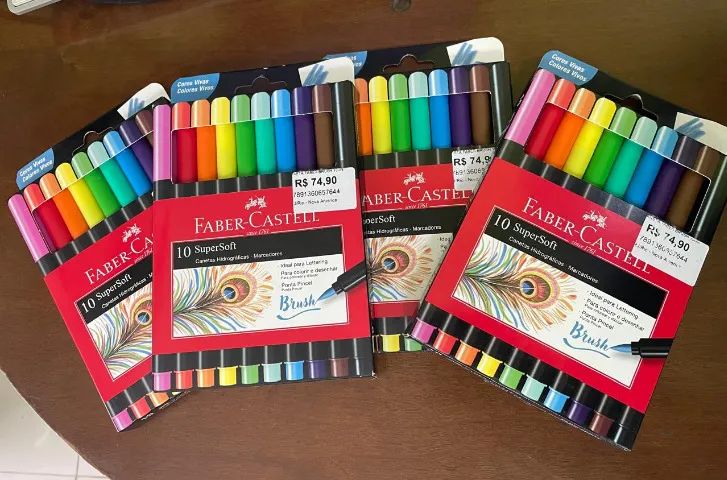 Caneta Ponta Pincel, Faber-Castell, Supersoft Brush, 15.0710SOFT, 10 Cores  - Foto 2