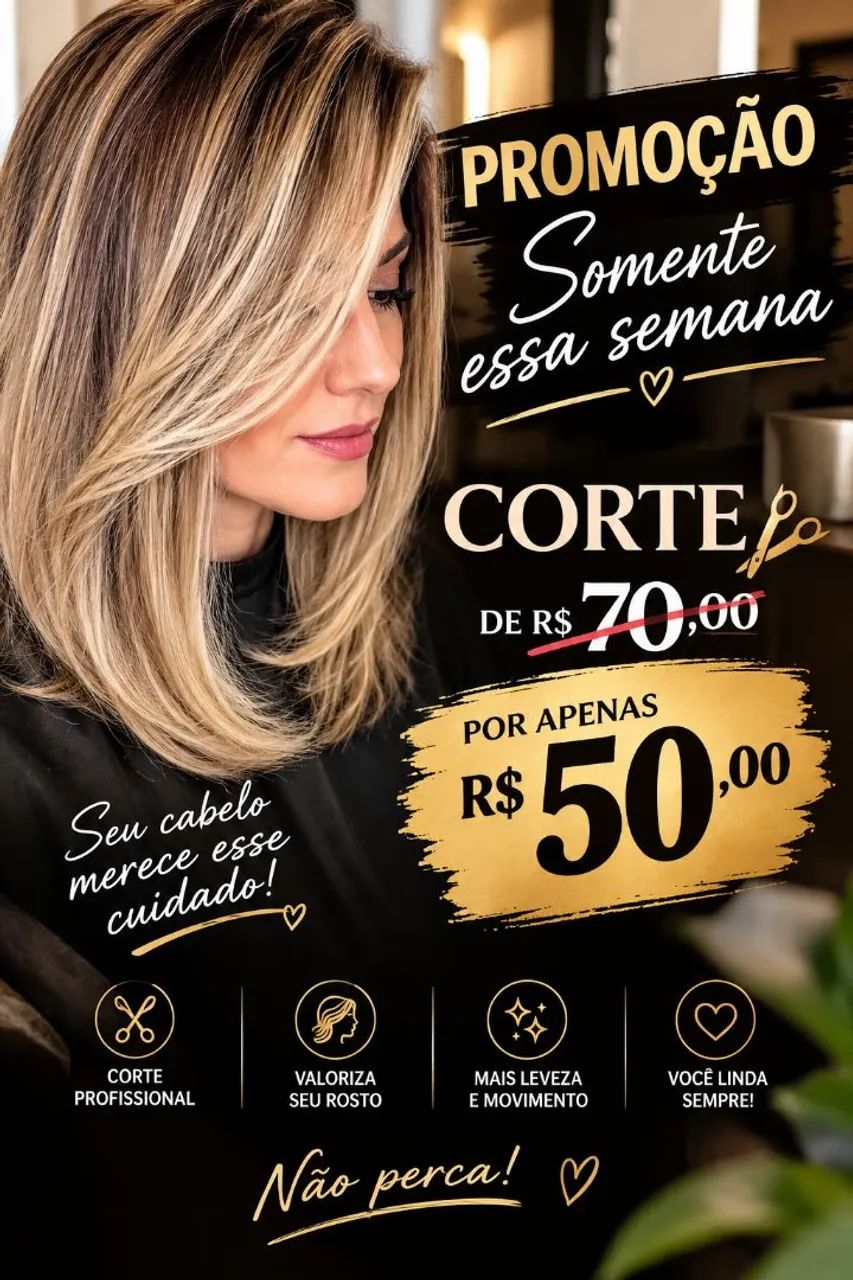 Promoção especial corte feminino ? 