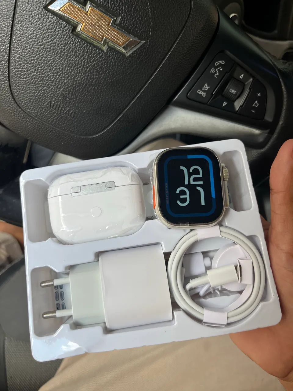 Kit Relógio, fone bluetooth, carregador
