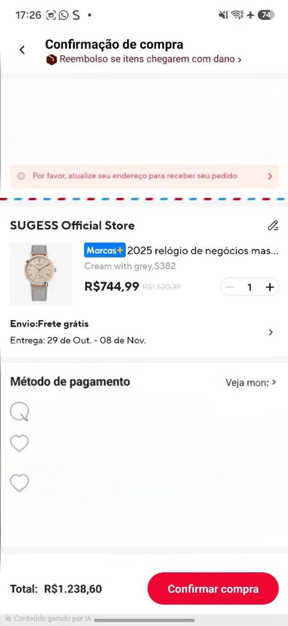Relógio Seestern Suggess Automático  - Foto 5