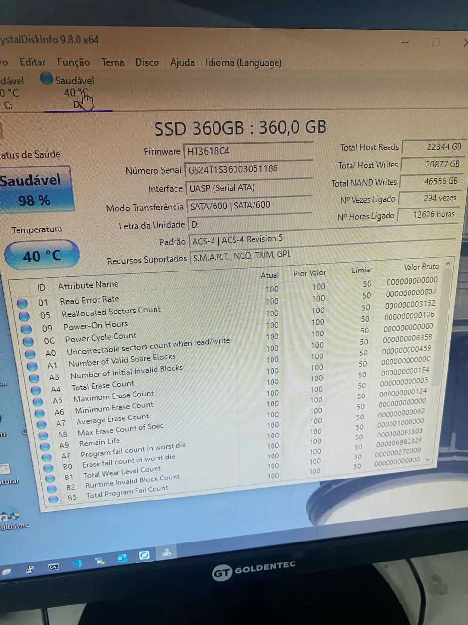 SSD 360Gb GOLDENFIR - Foto 3