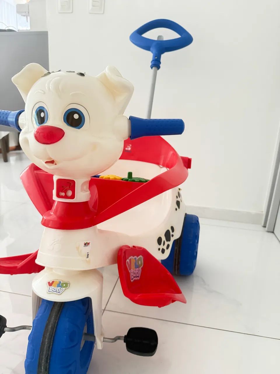 Motoca Velobaby Passeio Com Pedal Branco