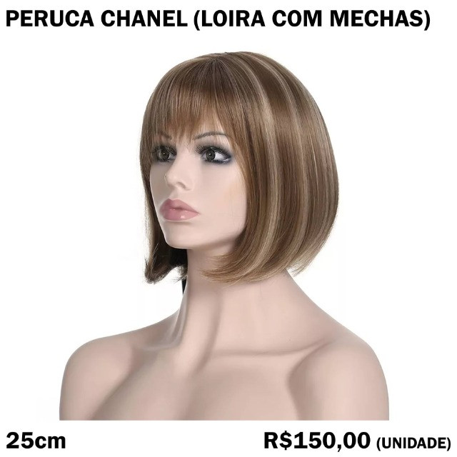 Peruca Chanel Loira com Mechas