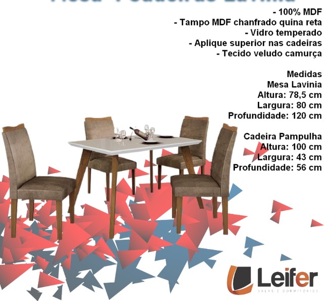 Sala mesa jantar com 4 cadeiras tampo de vidro  - Foto 3