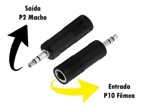 Adaptador de áudio P10 Fêmea x P2 macho - Foto 5
