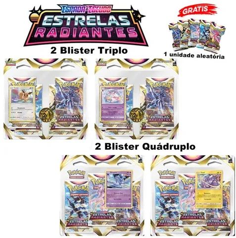 Jogo de Cartas Pokémon - Blister Quadruplo - EE - Estrelas