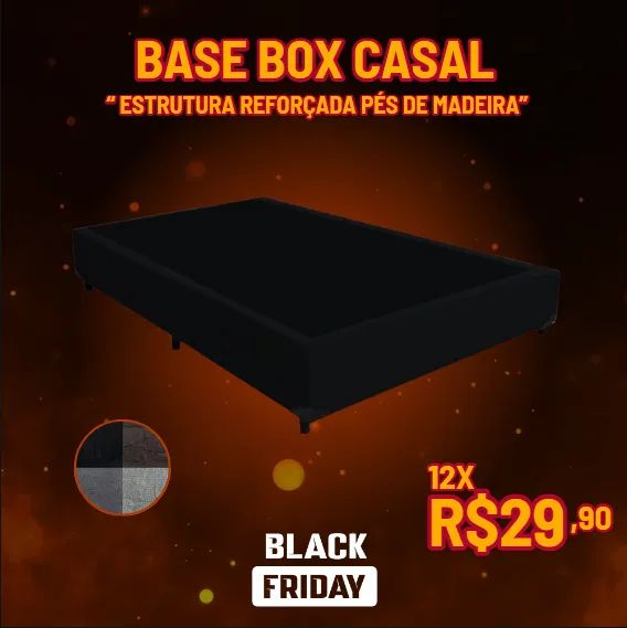 Base Box Casal Reforçada com Pés de Madeira e Veludo Confortável