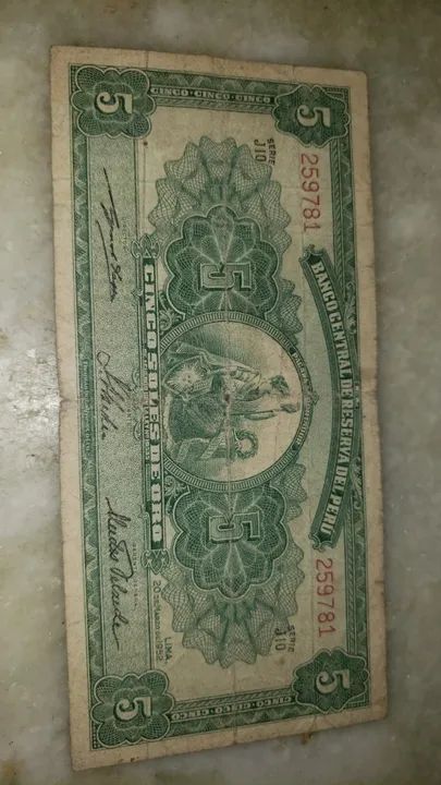 Cédulas Lote (3) antigas do Peru - Foto 6