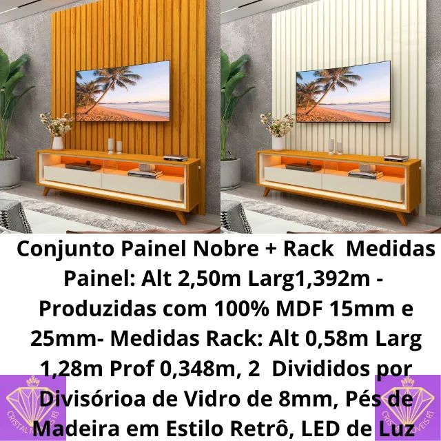  Conjunto Painel Nobre  + Rack Requinte  SR