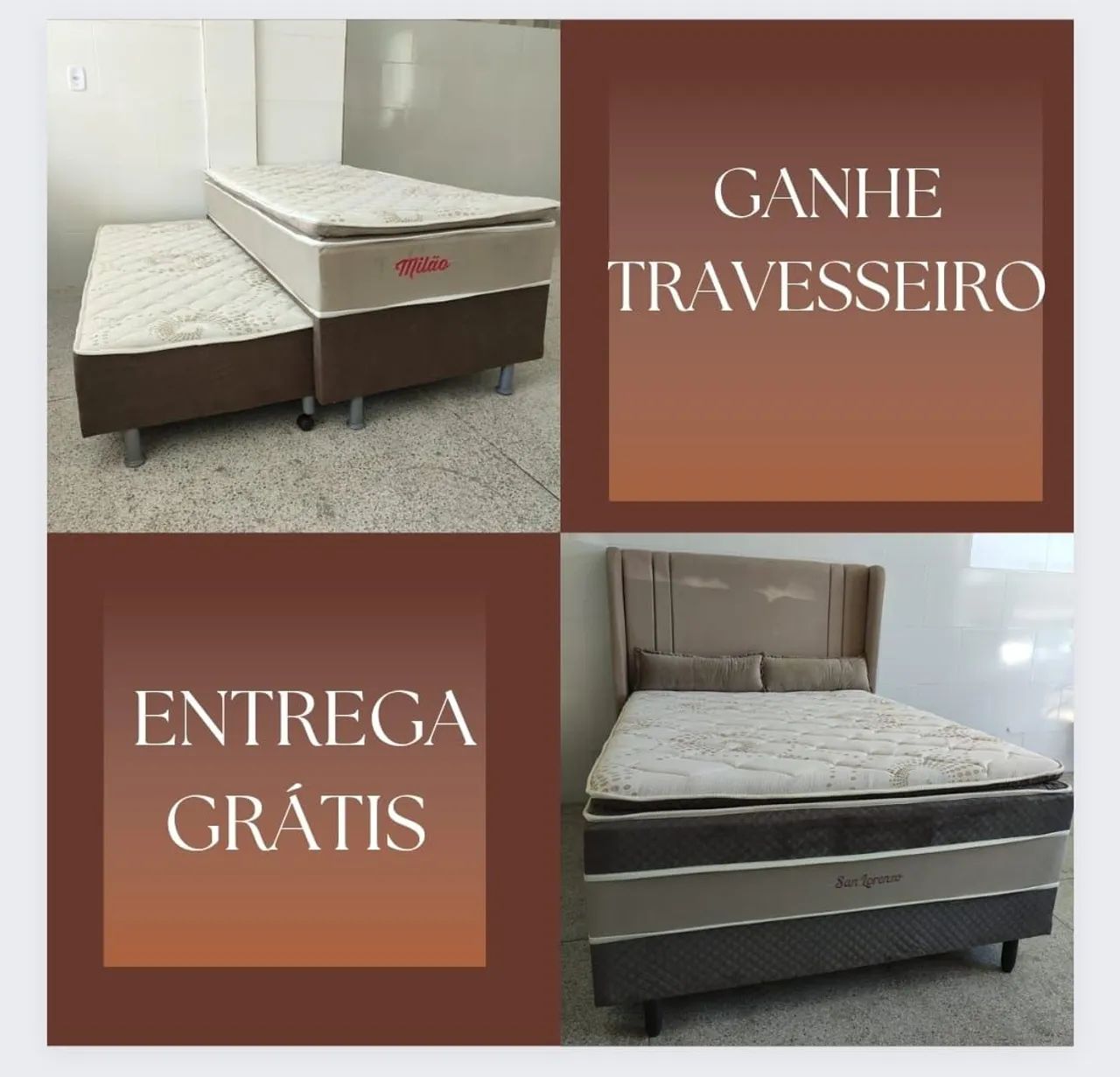 Cama Box  Ganhe Travesseiro  de  Brinde