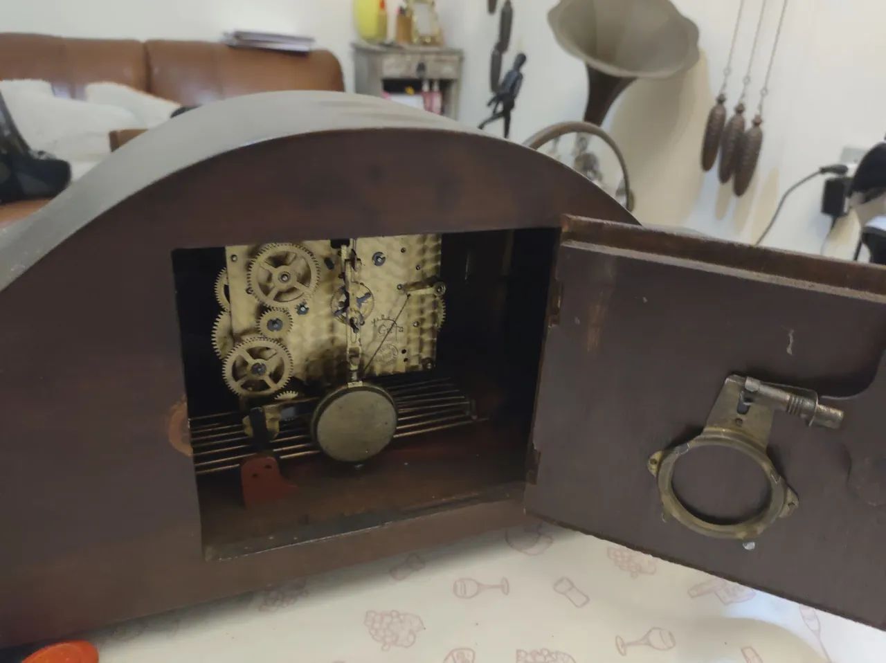 Antigo relógio alemão carrilhão de mesa/lareira - Foto 3