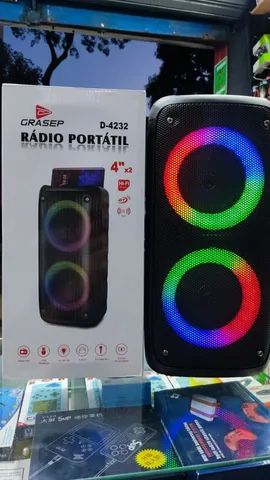 Caixa de Som Amplificada Bluetooth USB FM Aux microfone  - Foto 3