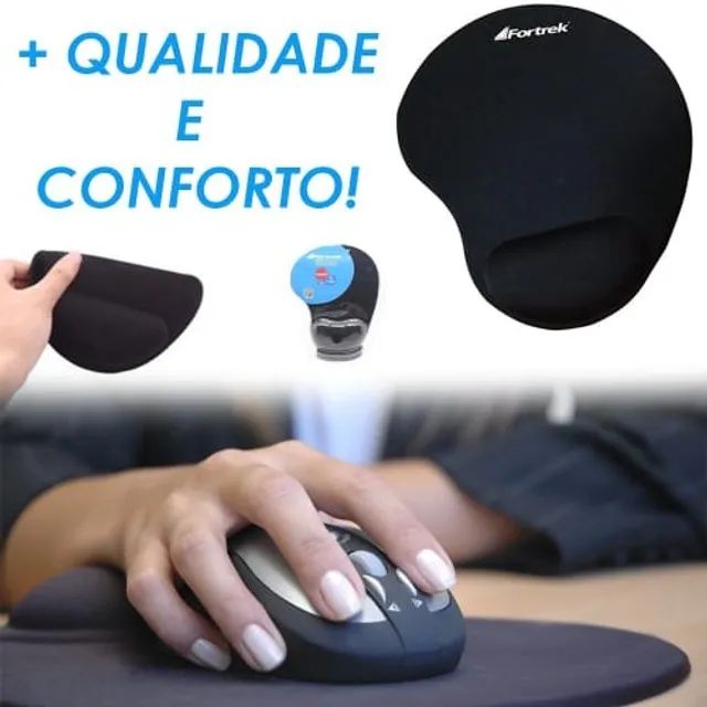 Mouse Pad Ergonomico Gel ERG-102 Preto FORTREK