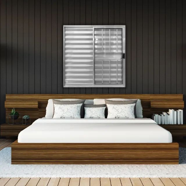 Veneziana Três Folhas de Alumínio Brilhante (Com Grade) - Foto 2