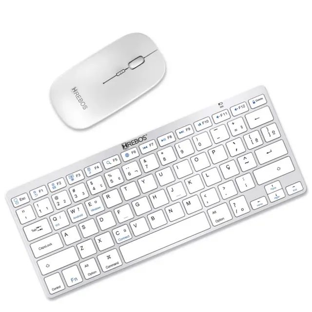 Kit Teclado + Mouse Bluetooth Compativel com Mac ios Android Windows Tablet HREBOS - Foto 3