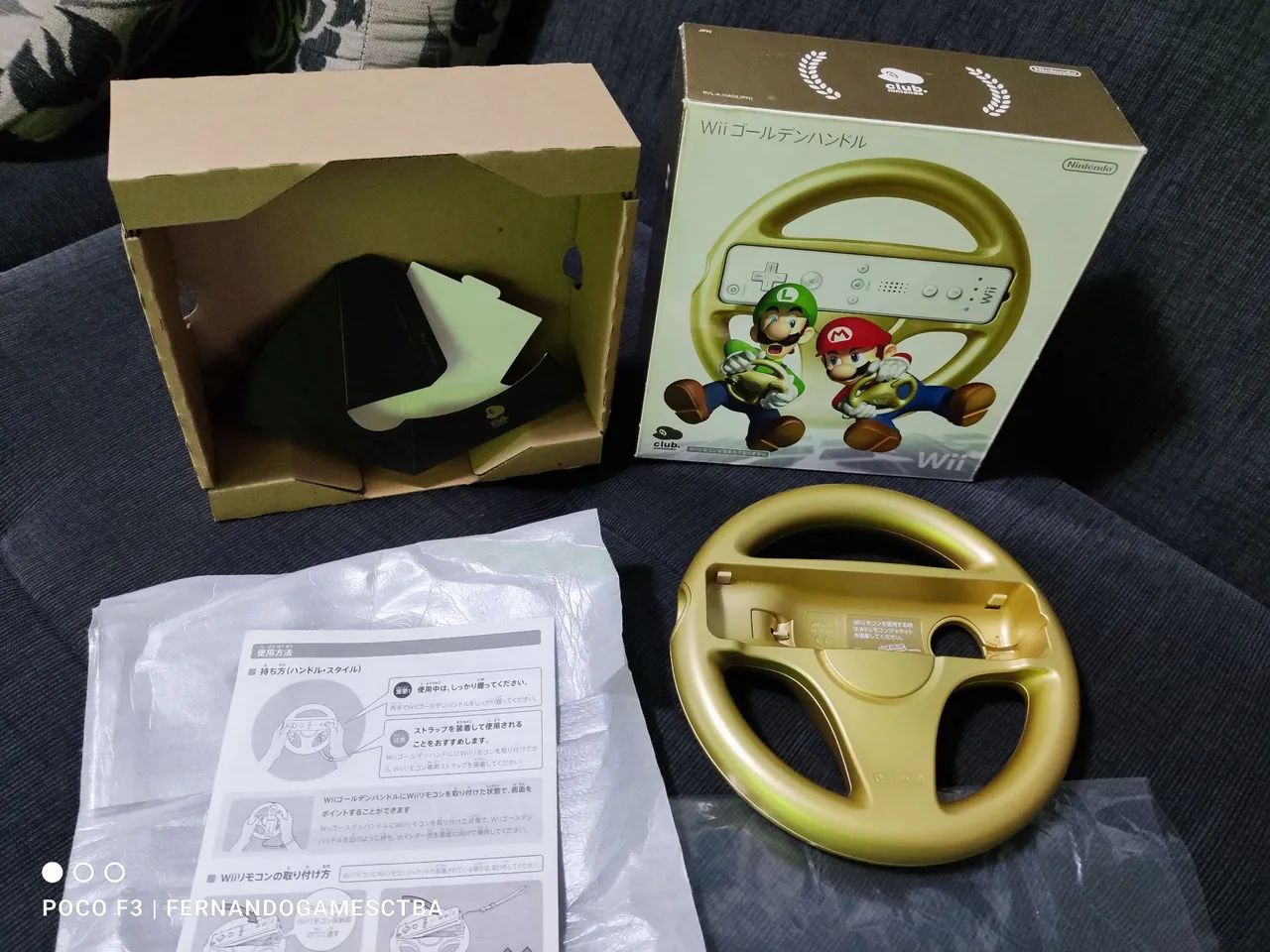 Volante para Wii Dourado na Caixa Bem Conservado