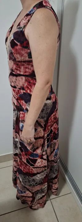 Vestido estampado longo vinho - Foto 5