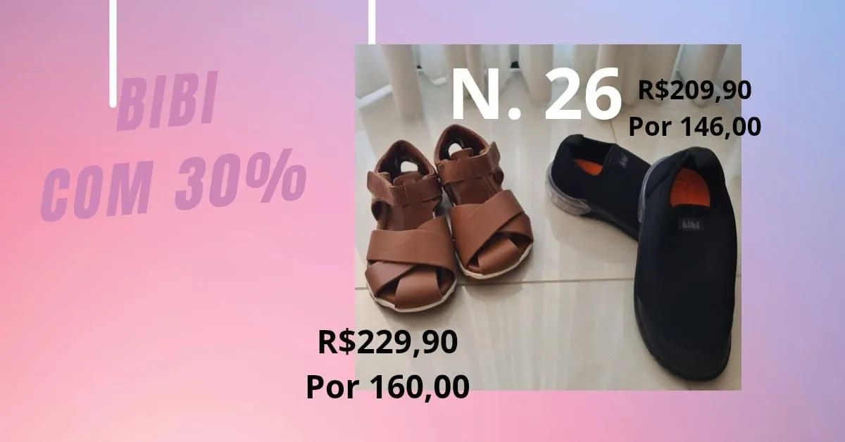 Sandálias e Sapatos Bibi N variados com 30% de desconto ou 50% pix - Foto 5