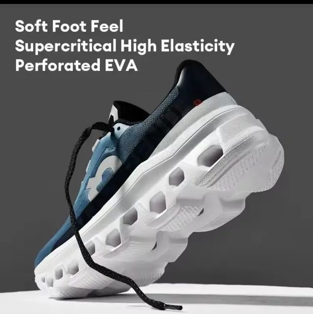 tênis de corrida leve respirável - md trend- azul/branco - 37 - Foto 5
