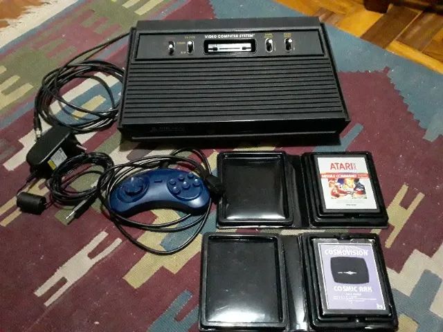Vídeo Game Atari 2600, Polivox +2 jogos nas caixas e 1 controle Compatível, funcionando, l - Foto 2