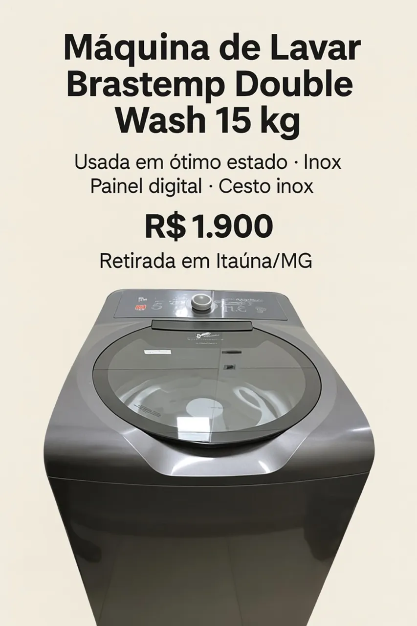 Máquina de Lavar Brastemp Double Wash 15 kg