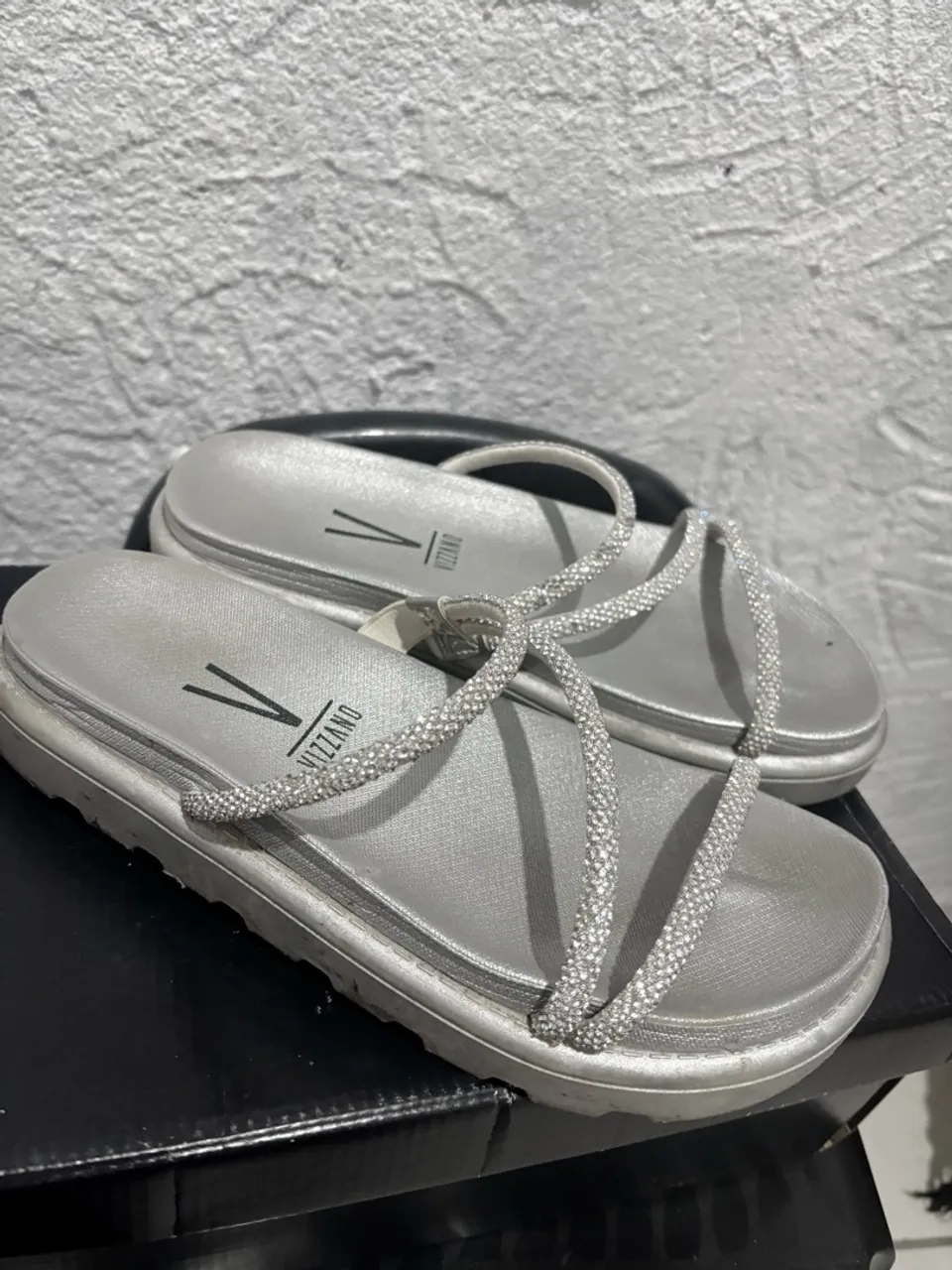 Sandália Feminina Vizzano Strass Prata