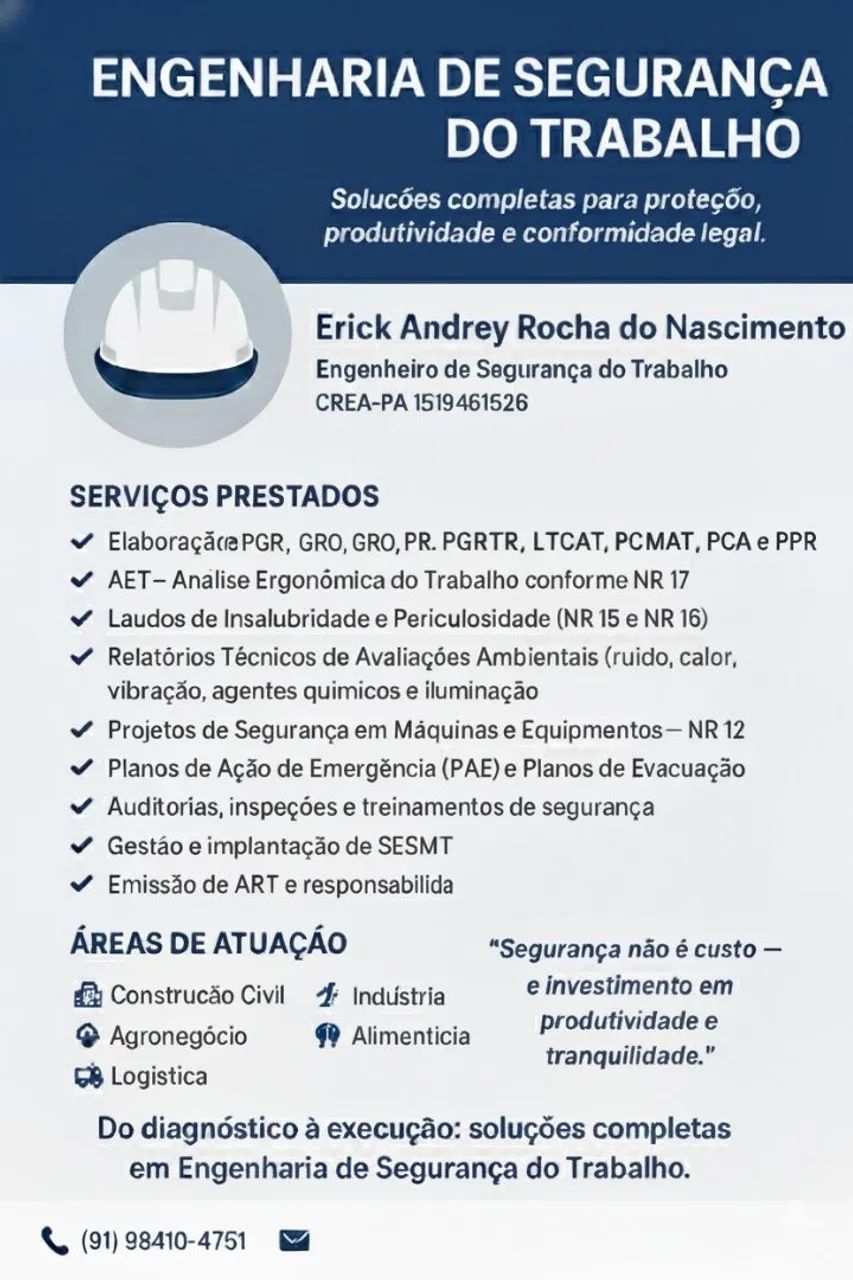 Engenheiro de segurança do trabalho 