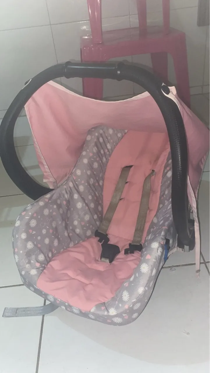 Bebê Conforto Rosa e Cinza
