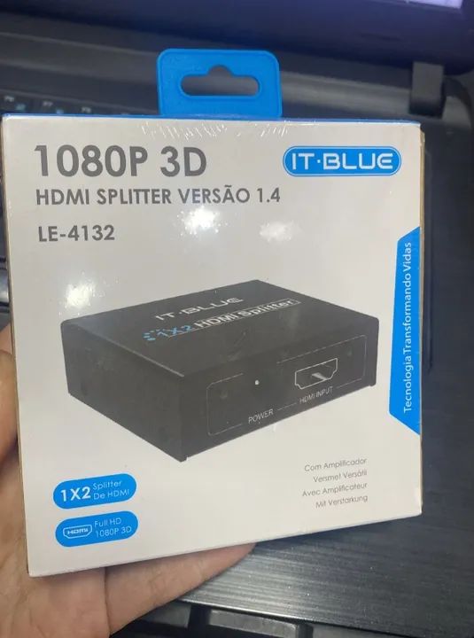 Splitter Hdmi 1x 2 It-Blue 1080P Versão 1.4 Le-4132 -2 Saidas - It Blue - Loja Coimbra  - Foto 2