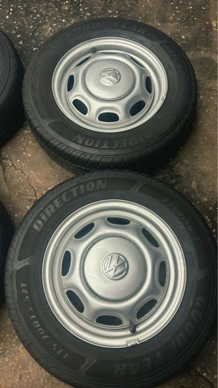 RODAS ARO 13 GOL CL PNEUS GOODYEAR NOVOS(175/70/13) - Foto 3