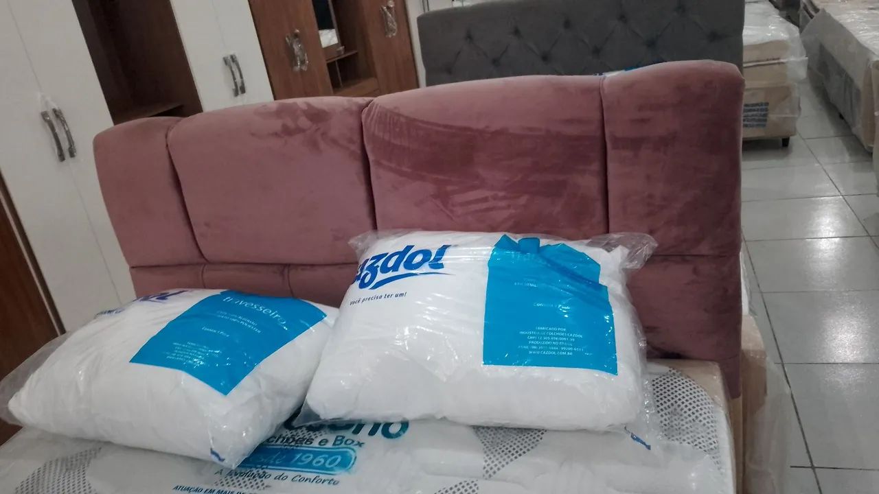 Cabeceira de Cama em várias cores tecido suede entrega grátis  - Foto 3