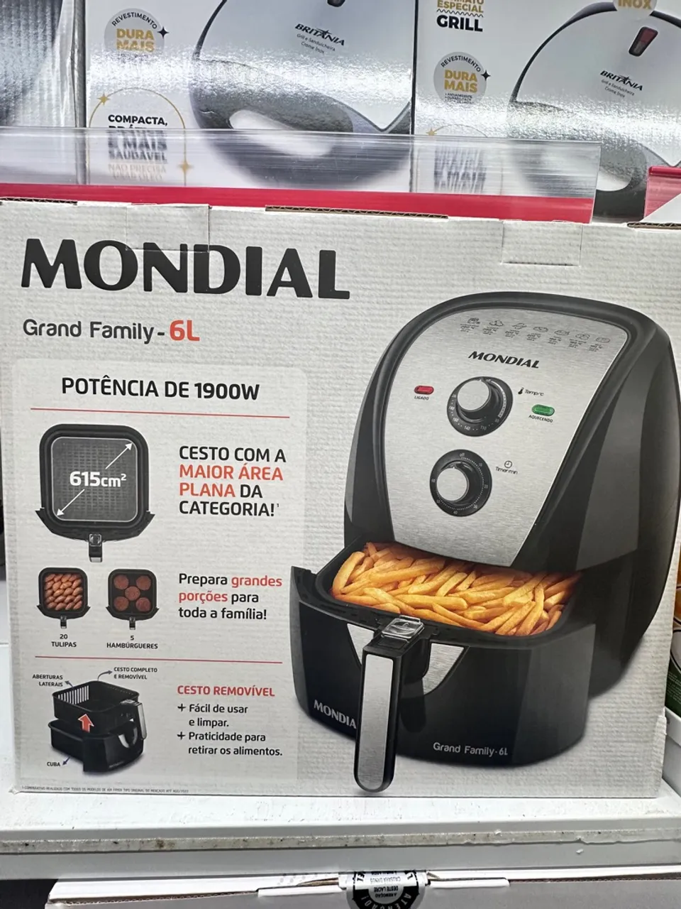 Air fryer, fritadeira, assadeira anti aderente, 4 litros, mondial.
