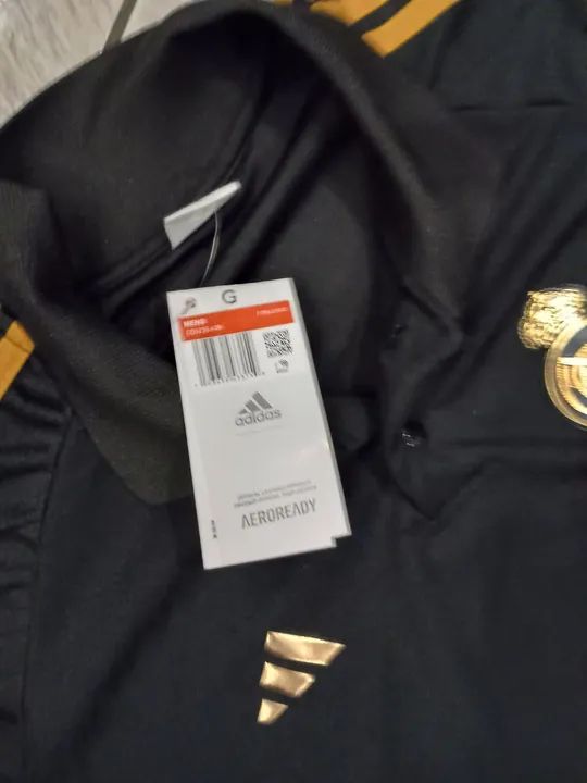 Camisa Polo Real Madrid Adidas - Preta - Foto 3