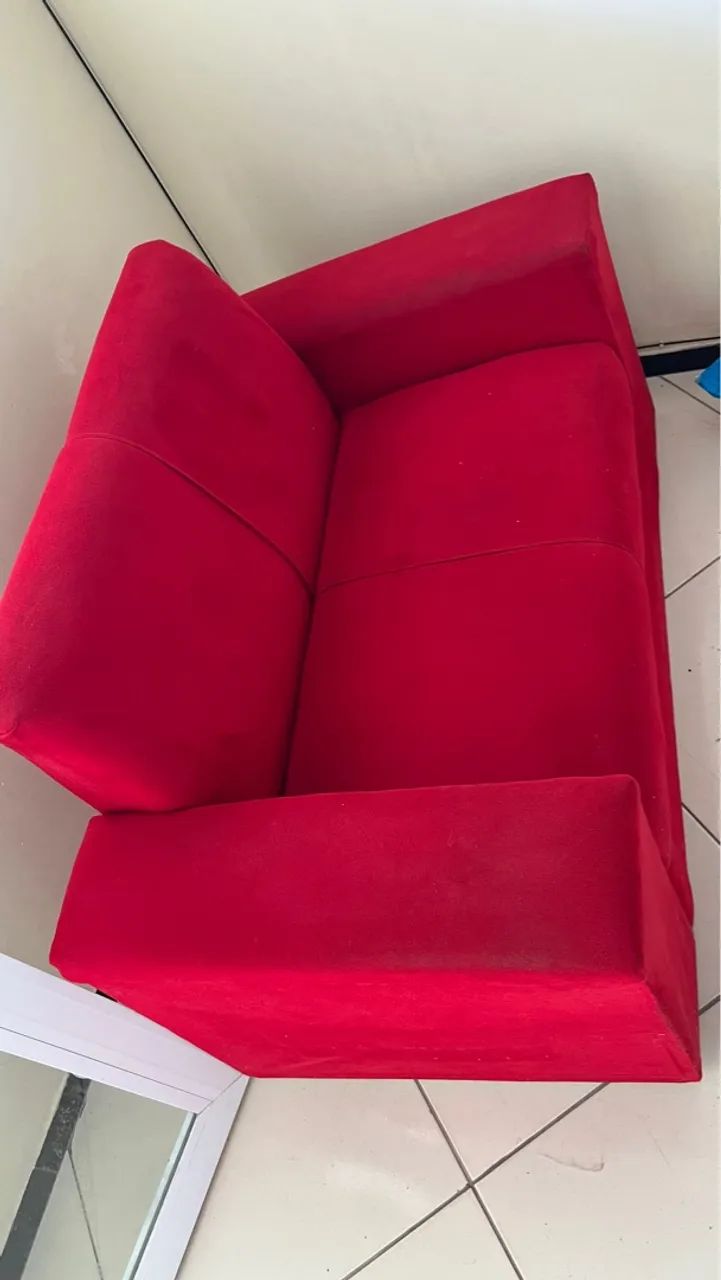 Sofá de 2 Lugares Vermelho