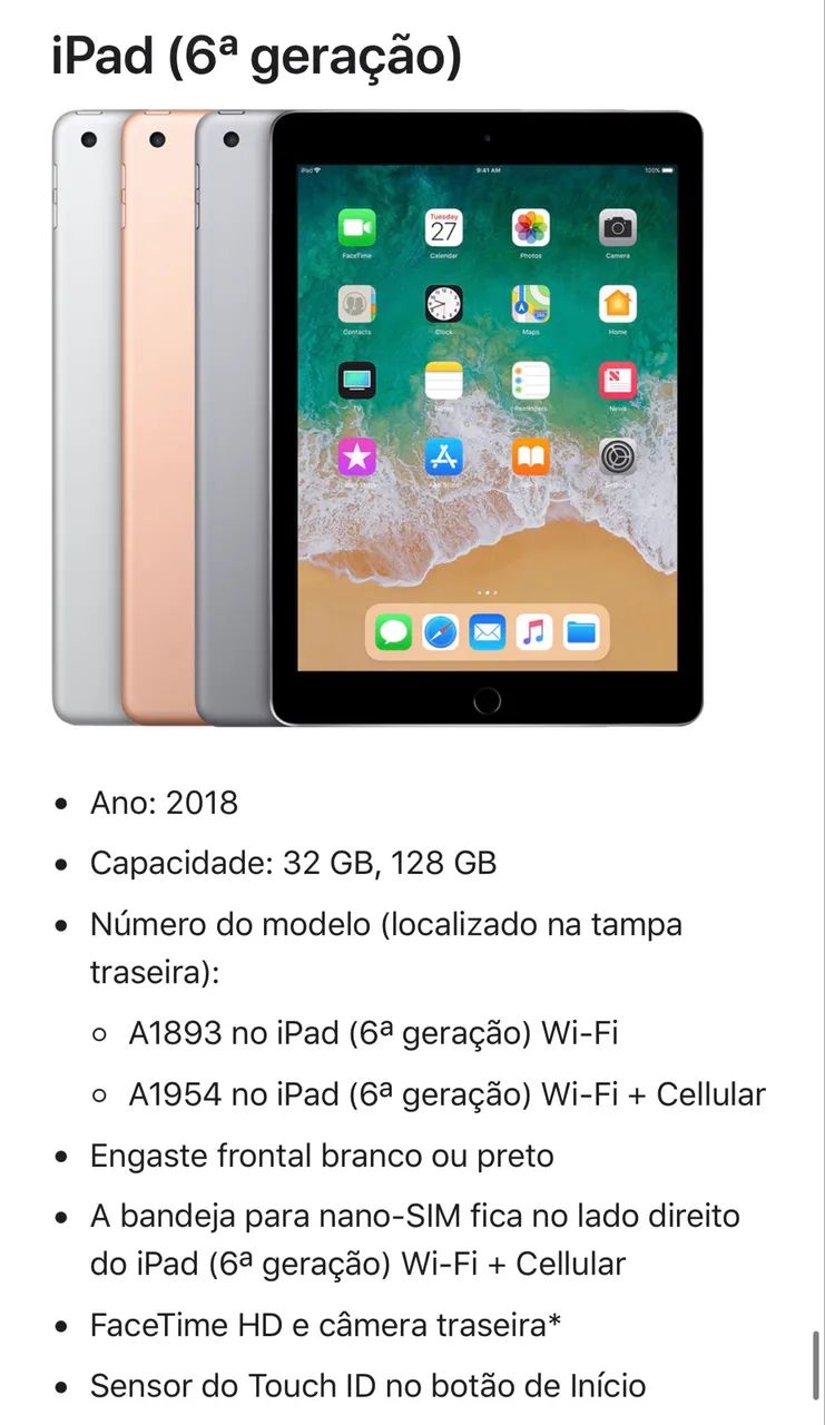iPad 6 - 32Gb - Tablets e E-Readers - Santa Rosa, Belo Horizonte