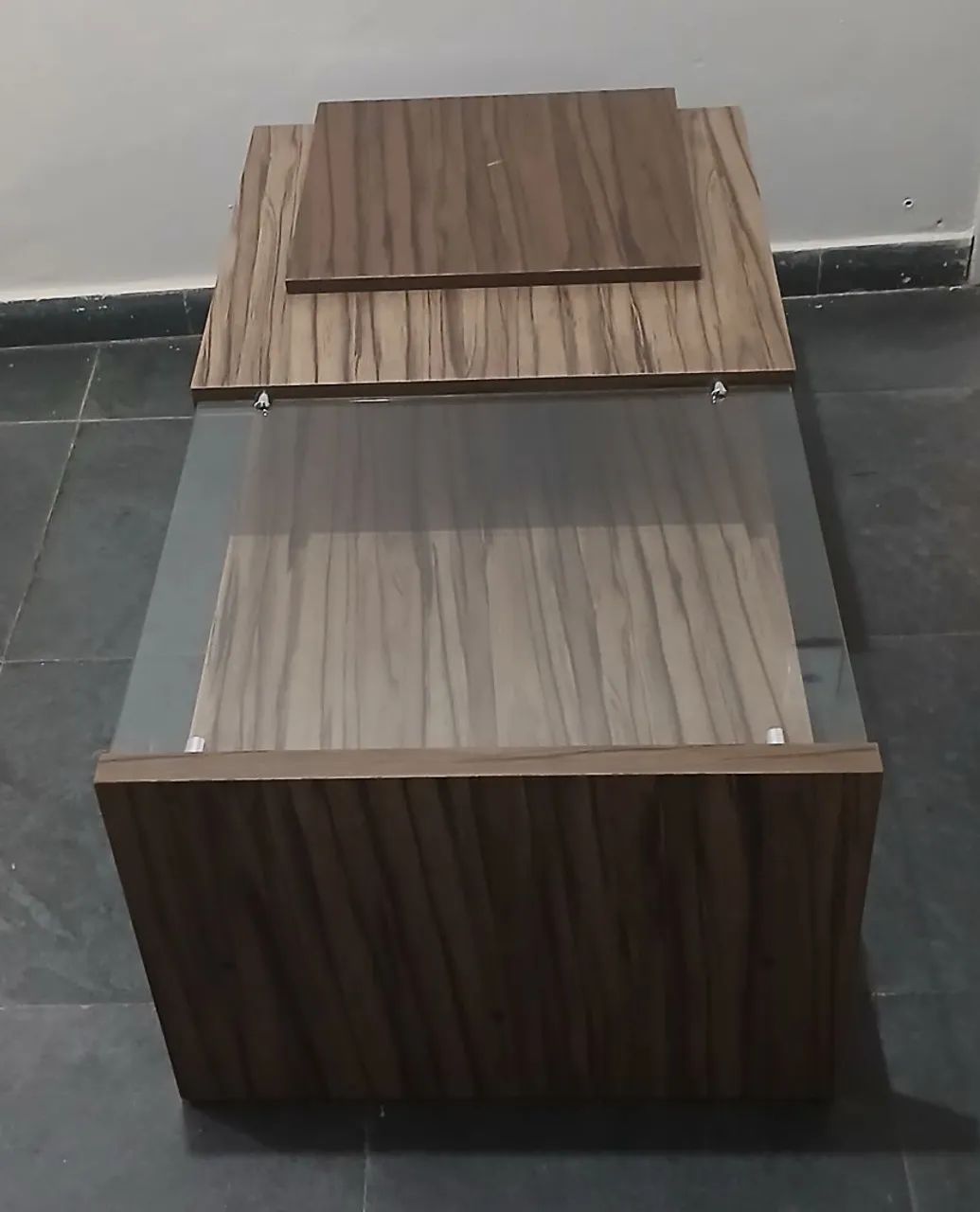 MESA DE CENTRO RETANGULAR COM TAMPO DE VIDRO  - Foto 2