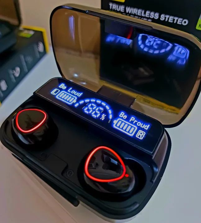  fone bluetooth m10 com led digital, microfone.( funciona como power bank ) 