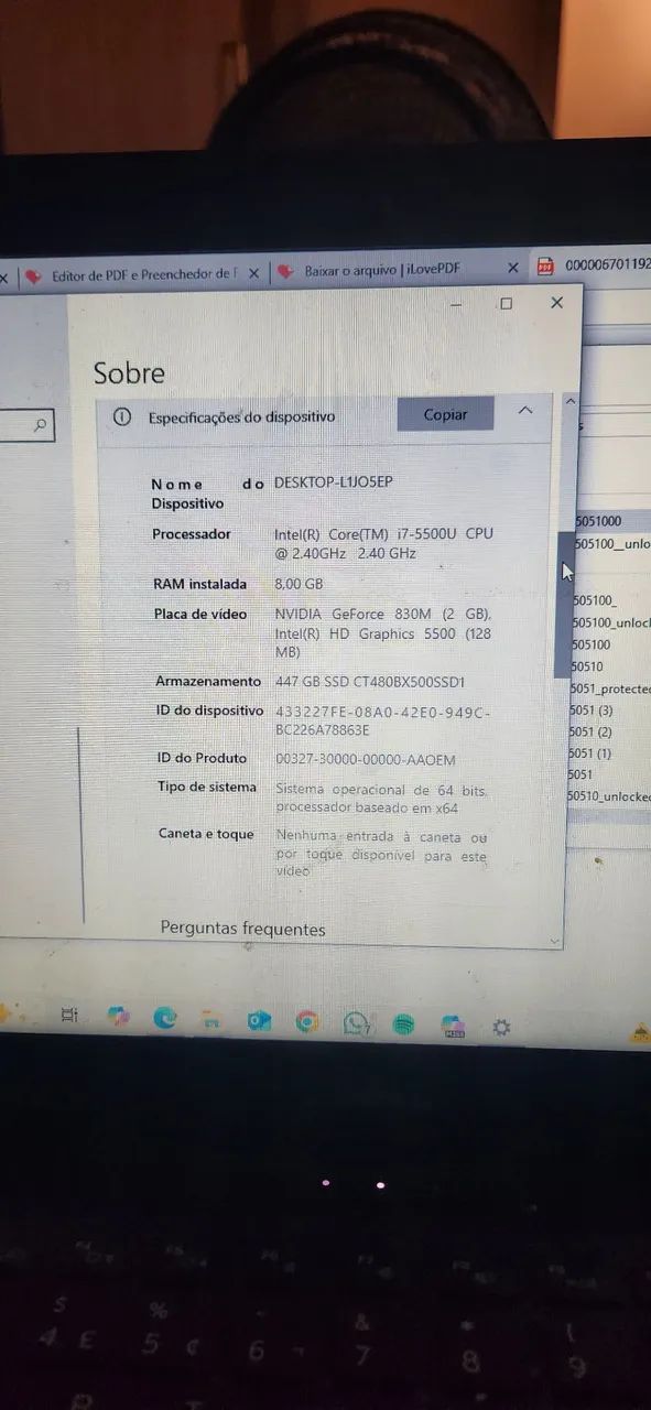 Notebook Dell com Intel Core i7, 8 GB de RAM, SSD 500GB - Foto 2
